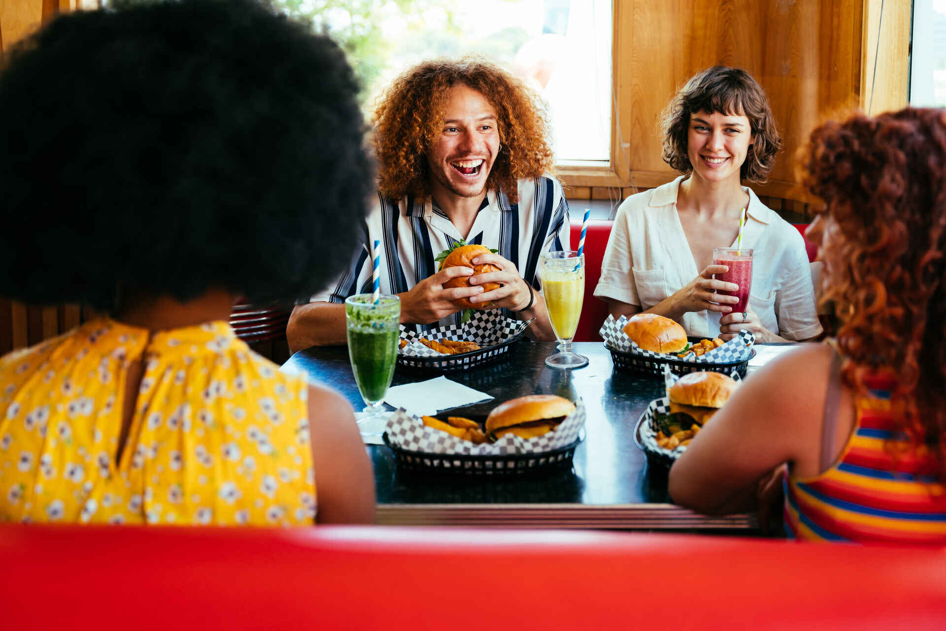 friends enjoying lunch in Vista